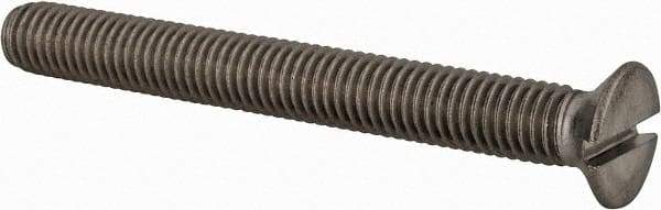 Value Collection - M8x1.25 Metric Coarse, 70mm OAL Slotted Drive Machine Screw - Flat Head, Grade 18-8 & A2 Stainless Steel, Uncoated, Without Washer - Eagle Tool & Supply
