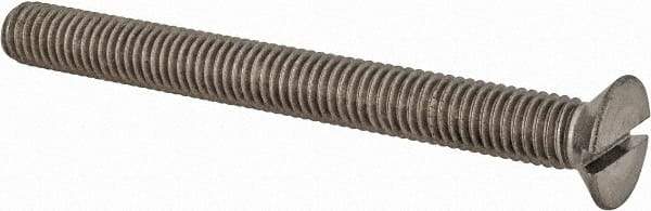 Value Collection - M8x1.25 Metric Coarse, 80mm OAL Slotted Drive Machine Screw - Flat Head, Grade 18-8 & A2 Stainless Steel, Uncoated, Without Washer - Eagle Tool & Supply