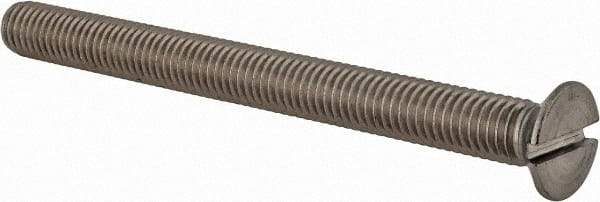 Value Collection - M8x1.25 Metric Coarse, 90mm OAL Slotted Drive Machine Screw - Flat Head, Grade 18-8 & A2 Stainless Steel, Uncoated, Without Washer - Eagle Tool & Supply