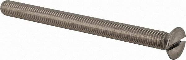 Value Collection - M8x1.25 Metric Coarse, 100mm OAL Slotted Drive Machine Screw - Flat Head, Grade 18-8 & A2 Stainless Steel, Uncoated, Without Washer - Eagle Tool & Supply