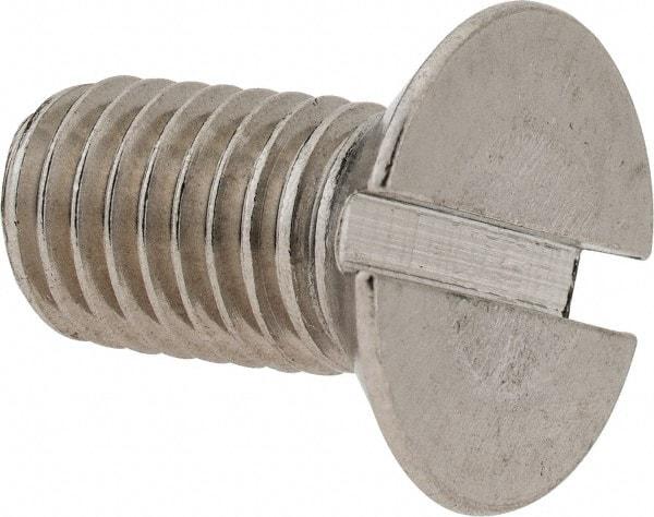 Value Collection - M10x1.50 Metric Coarse, 20mm OAL Slotted Drive Machine Screw - Flat Head, Grade 18-8 & A2 Stainless Steel, Uncoated, Without Washer - Eagle Tool & Supply