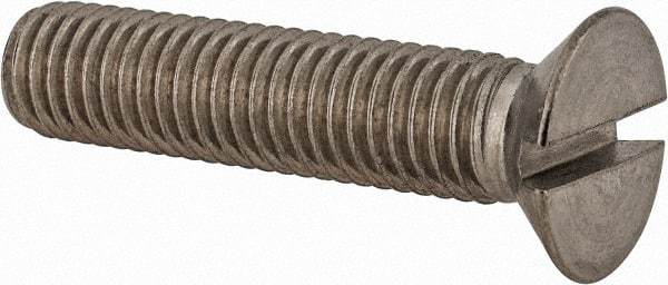 Value Collection - M10x1.50 Metric Coarse, 45mm OAL Slotted Drive Machine Screw - Flat Head, Grade 18-8 & A2 Stainless Steel, Uncoated, Without Washer - Eagle Tool & Supply