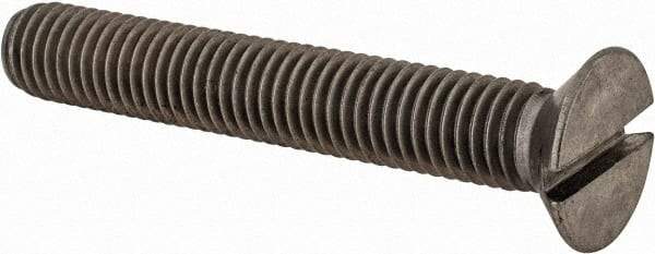 Value Collection - M10x1.50 Metric Coarse, 65mm OAL Slotted Drive Machine Screw - Flat Head, Grade 18-8 & A2 Stainless Steel, Uncoated, Without Washer - Eagle Tool & Supply
