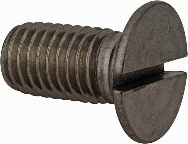 Value Collection - M12x1.75 Metric Coarse, 25mm OAL Slotted Drive Machine Screw - Flat Head, Grade 18-8 & A2 Stainless Steel, Uncoated, Without Washer - Eagle Tool & Supply