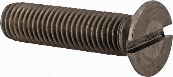 Value Collection - M12x1.75 Metric Coarse, 50mm OAL Slotted Drive Machine Screw - Flat Head, Grade 18-8 & A2 Stainless Steel, Uncoated, Without Washer - Eagle Tool & Supply