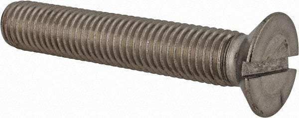 Value Collection - M12x1.75 Metric Coarse, 70mm OAL Slotted Drive Machine Screw - Flat Head, Grade 18-8 & A2 Stainless Steel, Uncoated, Without Washer - Eagle Tool & Supply