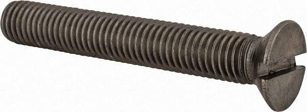 Value Collection - M12x1.75 Metric Coarse, 80mm OAL Slotted Drive Machine Screw - Flat Head, Grade 18-8 & A2 Stainless Steel, Uncoated, Without Washer - Eagle Tool & Supply