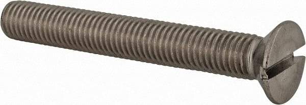 Value Collection - M12x1.75 Metric Coarse, 90mm OAL Slotted Drive Machine Screw - Flat Head, Grade 18-8 & A2 Stainless Steel, Uncoated, Without Washer - Eagle Tool & Supply