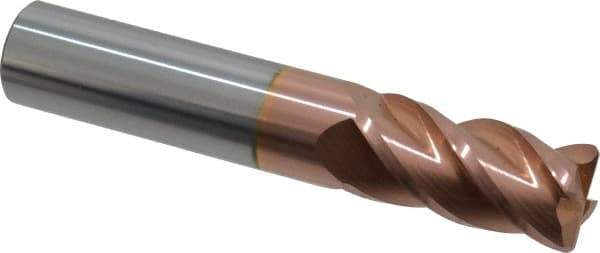 Accupro - 5/8", 4 Flute, Single End, Solid Carbide, 0.06" Corner Radius End Mill - 3-1/2" OAL, 40° Helix, Right Hand Flute, 1-1/4" LOC, Right Hand Cut - Eagle Tool & Supply