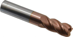 Accupro - 5/8", 4 Flute, Single End, Solid Carbide, 0.09" Corner Radius End Mill - 3-1/2" OAL, 40° Helix, Right Hand Flute, 1-1/4" LOC, Right Hand Cut - Eagle Tool & Supply