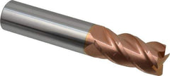 Accupro - 3/4", 4 Flute, Single End, Solid Carbide, 0.02" Corner Radius End Mill - 4" OAL, 40° Helix, Right Hand Flute, 1-1/2" LOC, Right Hand Cut - Eagle Tool & Supply