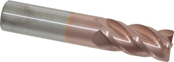 Accupro - 3/4", 4 Flute, Single End, Solid Carbide, 0.03" Corner Radius End Mill - 4" OAL, 40° Helix, Right Hand Flute, 1-1/2" LOC, Right Hand Cut - Eagle Tool & Supply