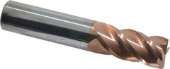 Accupro - 3/4", 4 Flute, Single End, Solid Carbide, 0.045" Corner Radius End Mill - 4" OAL, 40° Helix, Right Hand Flute, 1-1/2" LOC, Right Hand Cut - Eagle Tool & Supply