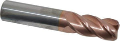 Accupro - 3/4", 4 Flute, Single End, Solid Carbide, 0.06" Corner Radius End Mill - 4" OAL, 40° Helix, Right Hand Flute, 1-1/2" LOC, Right Hand Cut - Eagle Tool & Supply