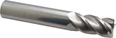 Accupro - 1", 2" LOC, 1" Shank Diam, 6" OAL, 4 Flute, Solid Carbide Square End Mill - Single End, Uncoated, Spiral Flute, 40° Helix, Centercutting, Right Hand Cut, Right Hand Flute - Eagle Tool & Supply