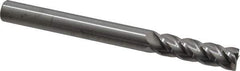 Accupro - 9/16", 2" LOC, 9/16" Shank Diam, 6" OAL, 4 Flute, Solid Carbide Square End Mill - Single End, Uncoated, Spiral Flute, 40° Helix, Centercutting, Right Hand Cut, Right Hand Flute - Eagle Tool & Supply