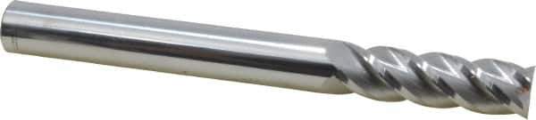 Accupro - 5/8", 2" LOC, 5/8" Shank Diam, 6" OAL, 4 Flute, Solid Carbide Square End Mill - Single End, Uncoated, Spiral Flute, 40° Helix, Centercutting, Right Hand Cut, Right Hand Flute - Eagle Tool & Supply