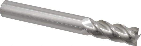 Accupro - 3/4", 2" LOC, 3/4" Shank Diam, 6" OAL, 4 Flute, Solid Carbide Square End Mill - Single End, Uncoated, Spiral Flute, 40° Helix, Centercutting, Right Hand Cut, Right Hand Flute - Eagle Tool & Supply