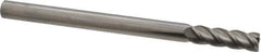 Accupro - 7/16", 1-1/2" LOC, 7/16" Shank Diam, 6" OAL, 4 Flute, Solid Carbide Square End Mill - Single End, Uncoated, Spiral Flute, 40° Helix, Centercutting, Right Hand Cut, Right Hand Flute - Eagle Tool & Supply