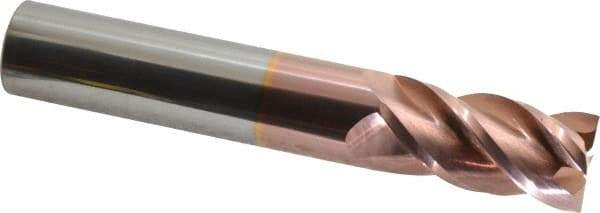 Accupro - 1", 2" LOC, 1" Shank Diam, 6" OAL, 4 Flute, Solid Carbide Square End Mill - Single End, TiCN Finish, Spiral Flute, 40° Helix, Centercutting, Right Hand Cut, Right Hand Flute - Eagle Tool & Supply
