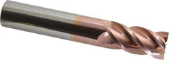 Accupro - 1", 2" LOC, 1" Shank Diam, 6" OAL, 4 Flute, Solid Carbide Square End Mill - Single End, TiCN Finish, Spiral Flute, 40° Helix, Centercutting, Right Hand Cut, Right Hand Flute - Eagle Tool & Supply