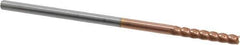 Accupro - 1/8", 3/4" LOC, 1/8" Shank Diam, 3" OAL, 4 Flute, Solid Carbide Square End Mill - Single End, TiCN Finish, Spiral Flute, 40° Helix, Centercutting, Right Hand Cut, Right Hand Flute - Eagle Tool & Supply