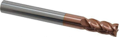Accupro - 7/16", 1" LOC, 7/16" Shank Diam, 4" OAL, 4 Flute, Solid Carbide Square End Mill - Single End, TiCN Finish, Spiral Flute, 40° Helix, Centercutting, Right Hand Cut, Right Hand Flute - Eagle Tool & Supply