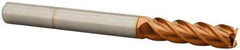 Accupro - 9/16", 2" LOC, 9/16" Shank Diam, 6" OAL, 4 Flute, Solid Carbide Square End Mill - Single End, TiCN Finish, Spiral Flute, 40° Helix, Centercutting, Right Hand Cut, Right Hand Flute - Eagle Tool & Supply