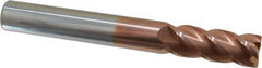 Accupro - 3/4", 2" LOC, 3/4" Shank Diam, 6" OAL, 4 Flute, Solid Carbide Square End Mill - Single End, TiCN Finish, Spiral Flute, 40° Helix, Centercutting, Right Hand Cut, Right Hand Flute - Eagle Tool & Supply