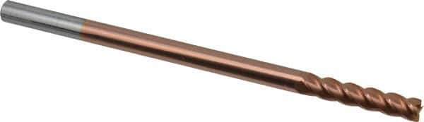 Accupro - 5/16", 1-1/2" LOC, 5/16" Shank Diam, 6" OAL, 4 Flute, Solid Carbide Square End Mill - Single End, TiCN Finish, Spiral Flute, 40° Helix, Centercutting, Right Hand Cut, Right Hand Flute - Eagle Tool & Supply