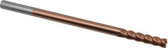 Accupro - 5/16", 1-1/2" LOC, 5/16" Shank Diam, 6" OAL, 4 Flute, Solid Carbide Square End Mill - Single End, TiCN Finish, Spiral Flute, 40° Helix, Centercutting, Right Hand Cut, Right Hand Flute - Eagle Tool & Supply