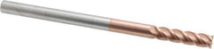 Accupro - 3/8", 1-1/2" LOC, 3/8" Shank Diam, 6" OAL, 4 Flute, Solid Carbide Square End Mill - Single End, TiCN Finish, Spiral Flute, 40° Helix, Centercutting, Right Hand Cut, Right Hand Flute - Eagle Tool & Supply