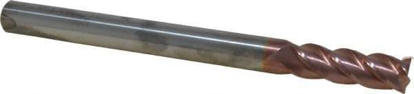 Accupro - 1/2", 1-1/2" LOC, 1/2" Shank Diam, 6" OAL, 4 Flute, Solid Carbide Square End Mill - Single End, TiCN Finish, Spiral Flute, 40° Helix, Centercutting, Right Hand Cut, Right Hand Flute - Eagle Tool & Supply