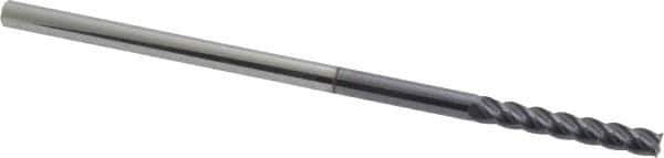 Accupro - 1/8", 3/4" LOC, 1/8" Shank Diam, 3" OAL, 4 Flute, Solid Carbide Square End Mill - Single End, AlTiN Finish, Spiral Flute, 40° Helix, Centercutting, Right Hand Cut, Right Hand Flute - Eagle Tool & Supply