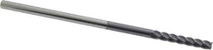 Accupro - 1/8", 3/4" LOC, 1/8" Shank Diam, 3" OAL, 4 Flute, Solid Carbide Square End Mill - Single End, AlTiN Finish, Spiral Flute, 40° Helix, Centercutting, Right Hand Cut, Right Hand Flute - Eagle Tool & Supply