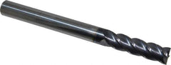 Accupro - 9/16", 2" LOC, 9/16" Shank Diam, 6" OAL, 4 Flute, Solid Carbide Square End Mill - Single End, AlTiN Finish, Spiral Flute, 40° Helix, Centercutting, Right Hand Cut, Right Hand Flute - Eagle Tool & Supply