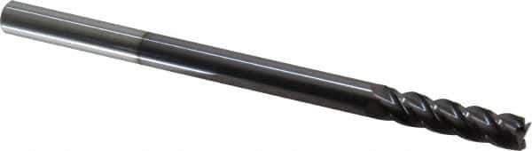 Accupro - 3/8", 1-1/2" LOC, 3/8" Shank Diam, 6" OAL, 4 Flute, Solid Carbide Square End Mill - Single End, AlTiN Finish, Spiral Flute, 40° Helix, Centercutting, Right Hand Cut, Right Hand Flute - Eagle Tool & Supply