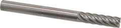 Accupro - 3/16", 5/8" LOC, 3/16" Shank Diam, 2" OAL, 6 Flute, Solid Carbide Square End Mill - Single End, Uncoated, Spiral Flute, 40° Helix, Centercutting, Right Hand Cut, Right Hand Flute - Eagle Tool & Supply