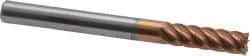 Accupro - 3/16", 5/8" LOC, 3/16" Shank Diam, 2" OAL, 6 Flute, Solid Carbide Square End Mill - Single End, TiCN Finish, Spiral Flute, 40° Helix, Centercutting, Right Hand Cut, Right Hand Flute - Eagle Tool & Supply
