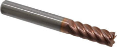Accupro - 5/16", 7/8" LOC, 5/16" Shank Diam, 2-1/2" OAL, 6 Flute, Solid Carbide Square End Mill - Single End, TiCN Finish, Spiral Flute, 40° Helix, Centercutting, Right Hand Cut, Right Hand Flute - Eagle Tool & Supply