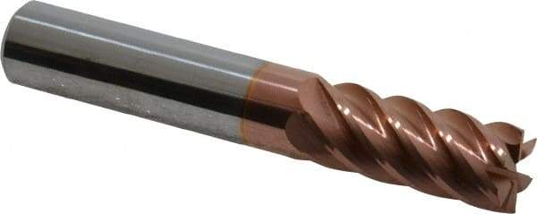 Accupro - 7/16", 1" LOC, 7/16" Shank Diam, 2-3/4" OAL, 6 Flute, Solid Carbide Square End Mill - Single End, TiCN Finish, Spiral Flute, 40° Helix, Centercutting, Right Hand Cut, Right Hand Flute - Eagle Tool & Supply