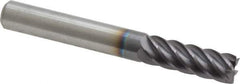 Accupro - 5/16", 7/8" LOC, 5/16" Shank Diam, 2-1/2" OAL, 6 Flute, Solid Carbide Square End Mill - Single End, AlTiN Finish, Spiral Flute, 40° Helix, Centercutting, Right Hand Cut, Right Hand Flute - Eagle Tool & Supply