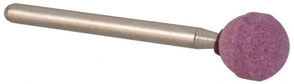 Rex Cut Product - 3/8" Head Diam x 3/8" Thickness, B122, Ball End, Aluminum Oxide Mounted Point - Brown, Medium Grade, 61,650 RPM - Eagle Tool & Supply