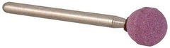 Rex Cut Product - 3/8" Head Diam x 3/8" Thickness, B122, Ball End, Aluminum Oxide Mounted Point - Brown, Medium Grade, 61,650 RPM - Eagle Tool & Supply