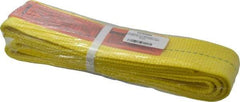 Lift-All - 4' Long x 3" Wide, 8,600 Lb Vertical Capacity, 1 Ply, Polyester Web Sling - 6,900 Lb Choker Capacity, Yellow - Eagle Tool & Supply
