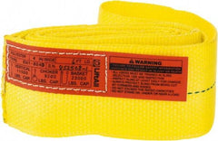 Lift-All - 6' Long x 4" Wide, 11,500 Lb Vertical Capacity, 1 Ply, Polyester Web Sling - 9,200 Lb Choker Capacity, Yellow - Eagle Tool & Supply