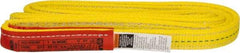 Lift-All - 4' Long x 1" Wide, 6,200 Lb Vertical Capacity, 2 Ply, Polyester Web Sling - 4,900 Lb Choker Capacity, Yellow - Eagle Tool & Supply