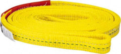 Lift-All - 6' Long x 1" Wide, 6,200 Lb Vertical Capacity, 2 Ply, Polyester Web Sling - 4,900 Lb Choker Capacity, Yellow - Eagle Tool & Supply