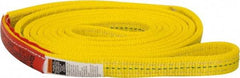 Lift-All - 8' Long x 1" Wide, 6,200 Lb Vertical Capacity, 2 Ply, Polyester Web Sling - 4,900 Lb Choker Capacity, Yellow - Eagle Tool & Supply