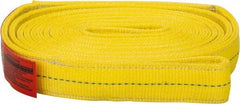 Lift-All - 12' Long x 2" Wide, 12,200 Lb Vertical Capacity, 2 Ply, Polyester Web Sling - 9,800 Lb Choker Capacity, Yellow - Eagle Tool & Supply